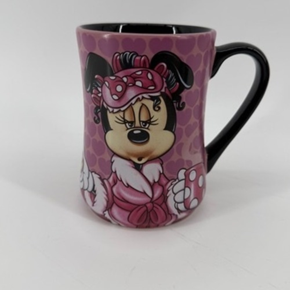 Disney Parks Minnie Mouse Mornings Aren't Pretty Pink Heart Coffee Mug 5in